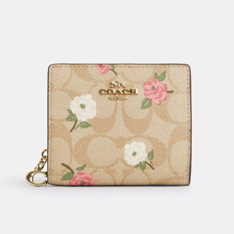 Coach Snap Wallet in Signature Canvas - Floral Print