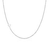 Moody Mood-Accessories-.925 Sterling Silver Sideway Letter V Necklace (18k white gold plating)
