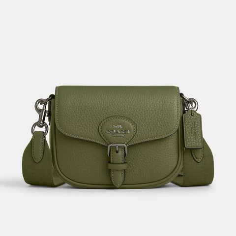 Coach Amelia Small Saddle Bag - Gunmetal/Military Green