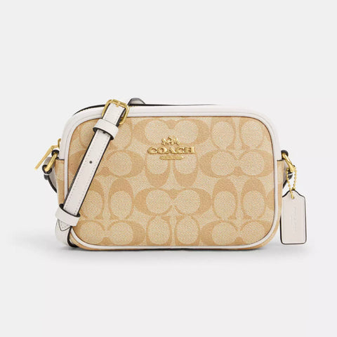 Coach Aria Shoulder Bag In Signature Jacquard - Khaki/Saddle Multi