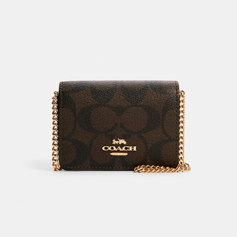 Coach Mini Wallet On A Chain．Brown/Black