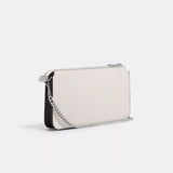 Coach Poppy Crossbody With Card Case In Blocked Signature Canvas - White