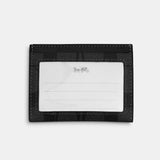 Coach Slim Id Card Case In Signature Canvas - Gunmetal/Charcoal/Black