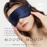 22 Momme Mulberry Silk Sleep Eye Mask・Midnight Blue