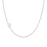 Moody Mood-Accessories-.925 Sterling Silver Sideway Letter H Necklace (18k white gold plating)