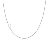 Moody Mood-Accessories-.925 Sterling Silver Sideway Letter U Necklace (18k white gold plating)