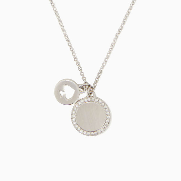 Kate Spade Spot The Spade Pave Charm Pendant Necklace．Silver