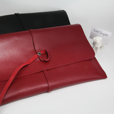 Made in Korea-Clutches-Korea Two Way Leather Envelope Bag, Red