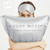 22 Momme Mulberry Silk Sleep Gift Set (Silk Eye Mask & Silk Pillowcase)・Silver