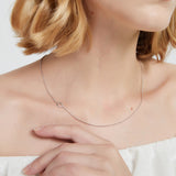Moody Mood-Accessories-.925 Sterling Silver Sideway Letter O Necklace (18k white gold plating)