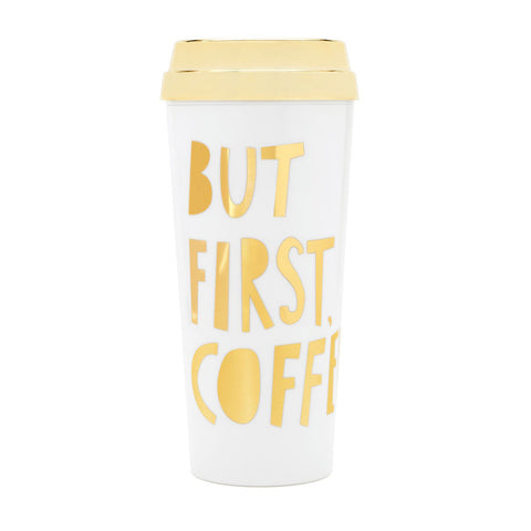 Ban.do-Drinkware-Hot Stuff Thermal Travel Mug - But First Coffee