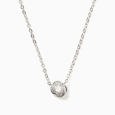 Kate Spade Infinity & Beyond Knot Mini Pendant Necklace．Silver